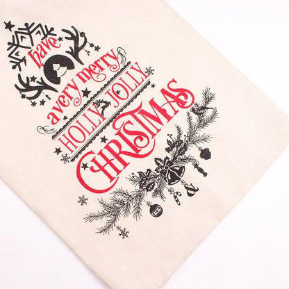 Christmas Gift Bag Christmas Large Printed Drawstring Drawstring Drawstring Bag Imitation Linen Santa Claus Backpack Gift Bag