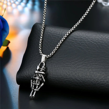 Retro Skull Alloy Plating Halloween Unisex Necklace