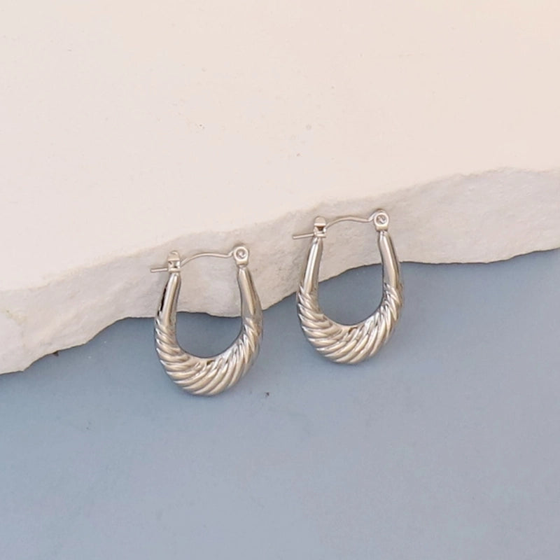 1 Pair Minimalist Round Square Heart Shape 304 Stainless Steel Earrings