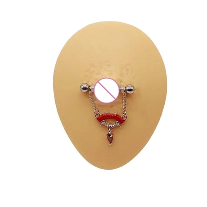 1 Piece Nipple Rings & Studs Punk Cross Heart Shape Spider Web Alloy Rhinestone Titanium Steel Epoxy Resin Glass White Gold Plated Gold Plated