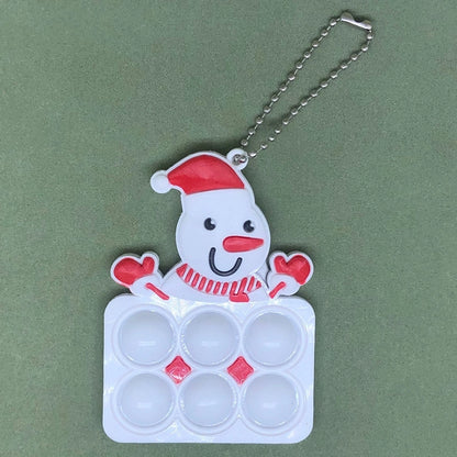 Christmas Tree Pendant Santa Snowman Deer Bubble Music Keychain Fingertip Toy