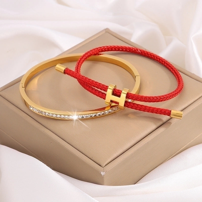 Casual Minimalist Classic Style Solid Color 304 Stainless Steel Bangle In Bulk