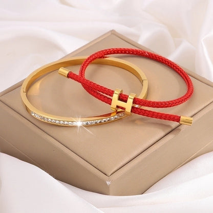 Casual Minimalist Classic Style Solid Color 304 Stainless Steel Bangle In Bulk