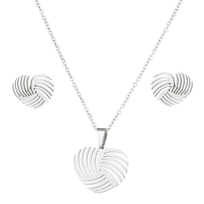 Minimalist Heart Shape Stainless Steel Plating Women\'s Earrings Necklace