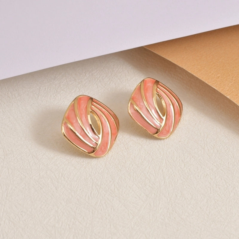 1 Pair Casual Vintage Style Minimalist Geometric 304 Stainless Steel 18K Gold Plated Ear Studs