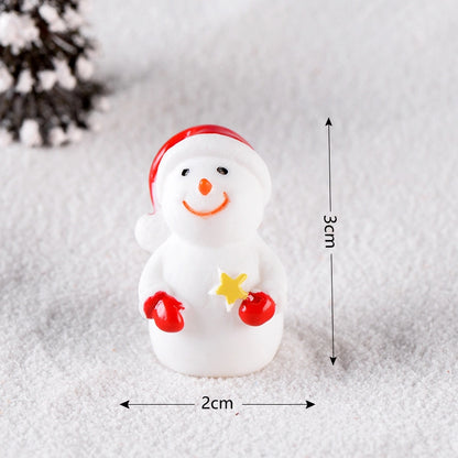 New Christmas Old Man Snowman Micro Landscape Snow Scene Train Box Christmas Socks Small Gift Bells Resin Ornaments