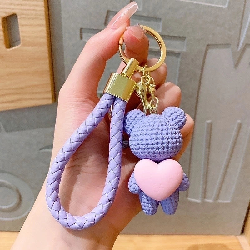Creative Love Bear Key Chain Carrying Good Slaughter Running With Couple Doll Key Chain Pendant Bag Pendant