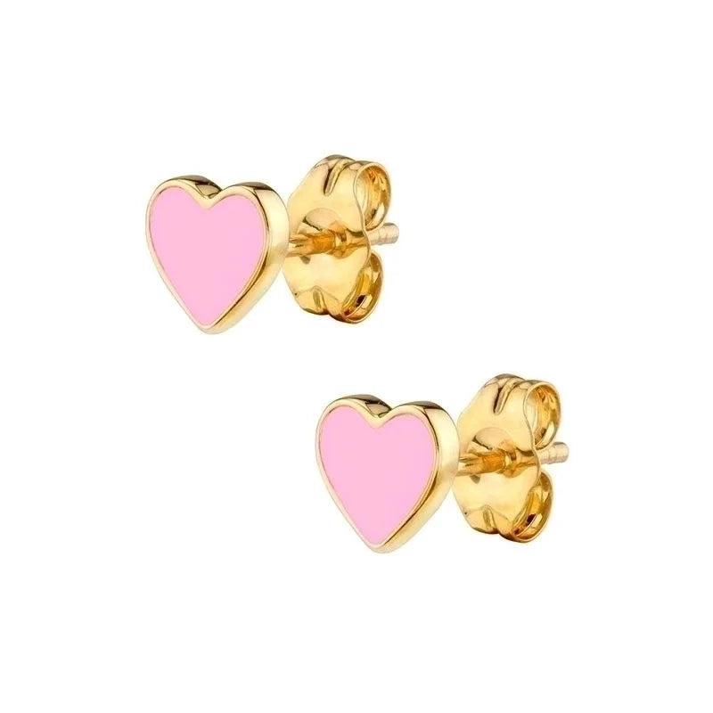 Minimalist Heart Plating Copper Earrings Ear Studs