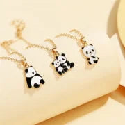 Cartoon Style Cute Panda K Gold Plated 201 Stainless Steel Zinc Alloy Pendant Necklace