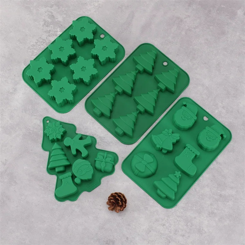 In Stock 6 Even Christmas Silicone Cake Mold DIY Household Kitchen Food Grade Baking Tools Manufacturers