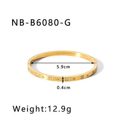 IG Style Minimalist Geometric 304 Stainless Steel Bangle In Bulk