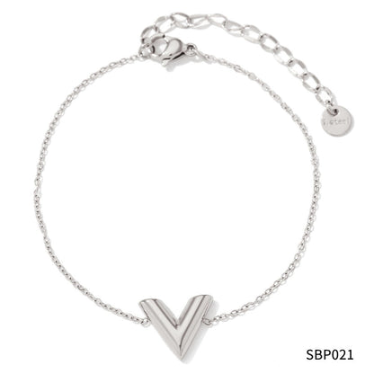 Minimalist Letter Stainless Steel Titanium Steel Bracelets Earrings Necklace