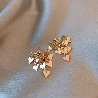 Sweet Square Heart Shape Bow Knot Imitation Pearl Alloy Rhinestone Inlay Opal Women\'s Earrings 1 Pair