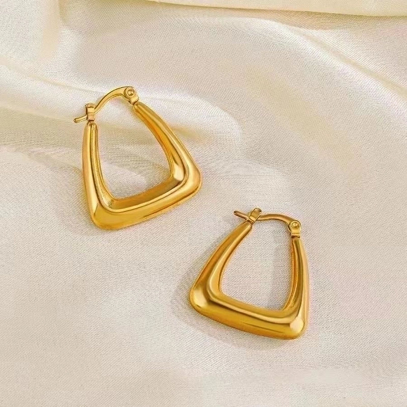 1 Pair Elegant Lady Geometric Plating Stainless Steel 18k Gold Plated Earrings