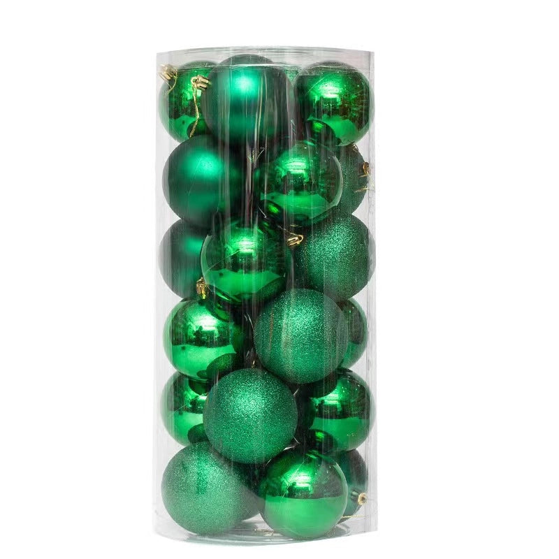 Factory In Stock 24Pcs Christmas Plastic Colored Ball Barrel Shopping Mall Holiday Party Pendant Christmas Tree