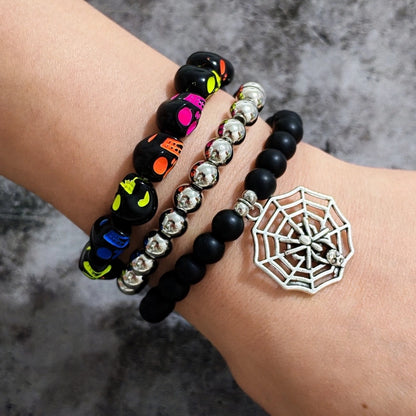 Minimalist Cool Style Spider Arylic Alloy Plating Halloween Men's Bracelets