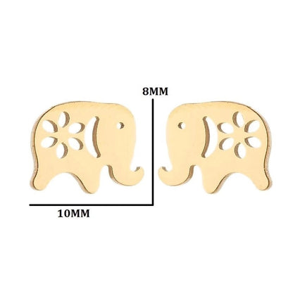 1 Pair Minimalist Animal Plating 304 Stainless Steel 18K Gold Plated Ear Studs