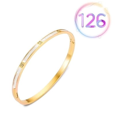 2 Pieces Fashion Geometric Stainless Steel Plating Zircon Bangle