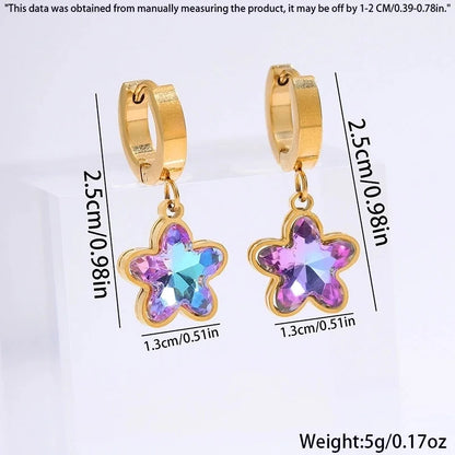 1 Pair Elegant Retro Classic Style Heart Shape Flower Butterfly 304 Stainless Steel Drop Earrings