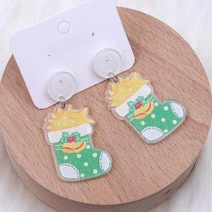 Minimalist Snowflake Arylic Printing Earrings