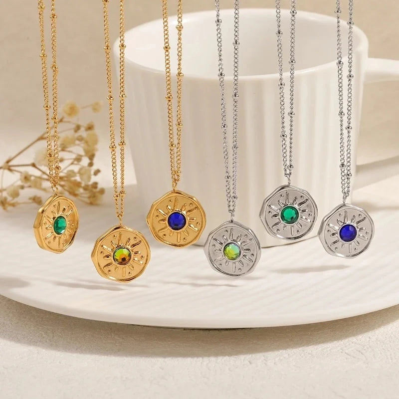 Elegant Sun Titanium Steel Pendant Necklace