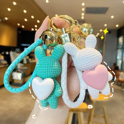 Cartoon Style Animal Heart Shape Resin Unisex Bag Pendant Keychain