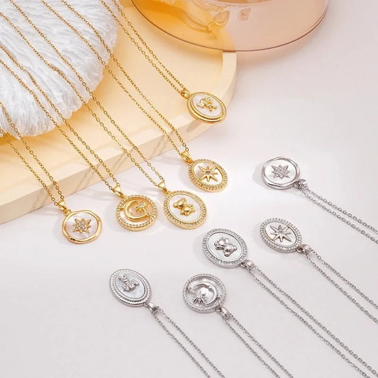 304 Stainless Steel Copper Cable Chain Animal Bear Pendant Necklace