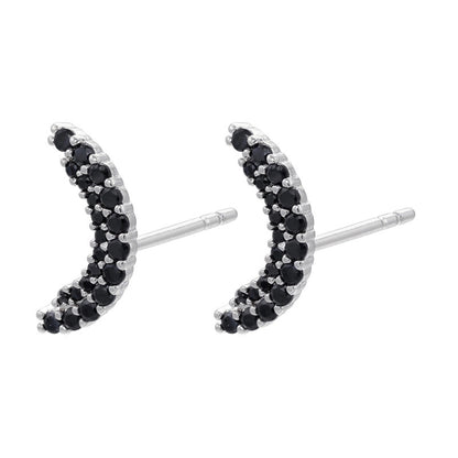 Cute Geometric Moon Flower Copper Artificial Gemstones Copper Earrings