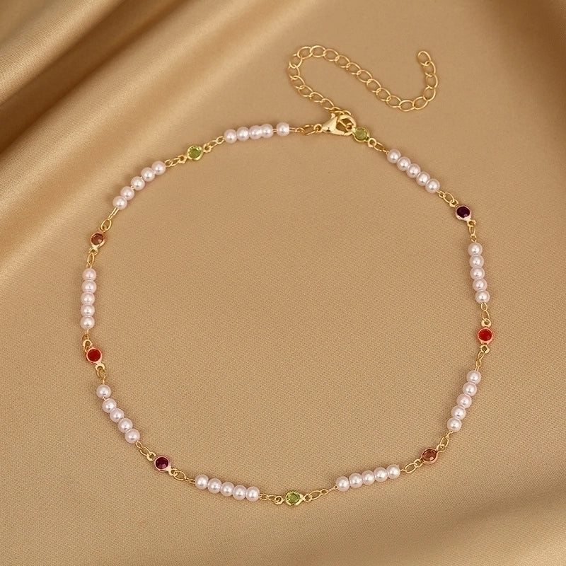 2 Pieces Fashion Devil\'s Eye Butterfly Beaded Copper Gold Plated Necklace In Bulk