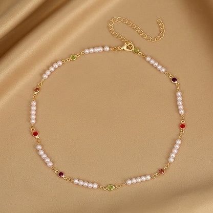 2 Pieces Fashion Devil\'s Eye Butterfly Beaded Copper Gold Plated Necklace In Bulk