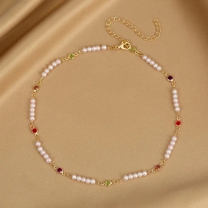 2 Pieces Fashion Devil\'s Eye Butterfly Beaded Copper Gold Plated Necklace In Bulk