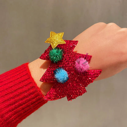 Christmas Cute Santa Claus Elk Alloy Fleece Cloth Tape Holiday Family Gathering Party Party Accessories