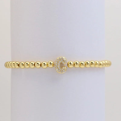 Xi Yin Hot Sale Brass Micro-Inlaid Bubble Balloon Diy26 English Letters Copper Bead Beaded Elastic Wire Bracelet