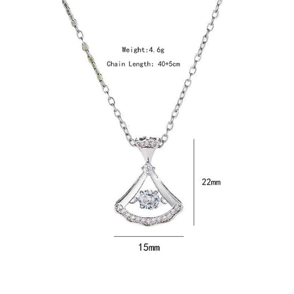 304 Stainless Steel Copper 18K Gold Plated K Gold Plated Inlay Heart Shape Wings Butterfly Zircon Pendant Necklace