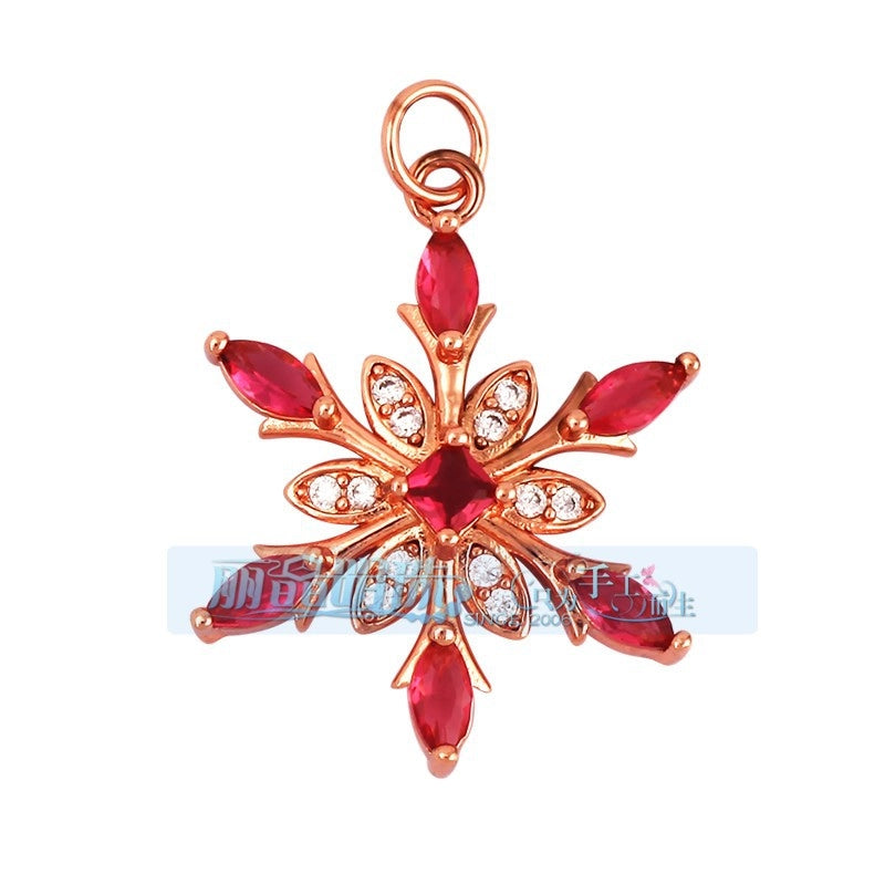 1 Piece Copper Geometric Heart Shape Snowflake Pendant Jewelry Accessories
