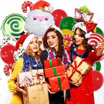 Christmas Minimalist Classic Style Color Block Aluminum Film Christmas Festival Balloons