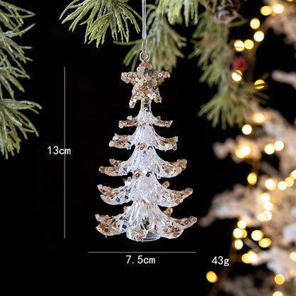 Christmas Minimalist Christmas Tree Snowflake Plastic Party Festival Hanging Ornaments Decorations Hanging Ornaments