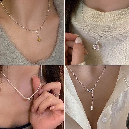 Minimalist Heart Shape Copper Plating Pendant Necklace