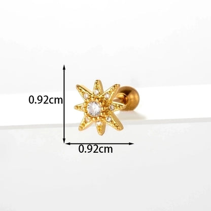 Ear Cartilage Rings & Studs Flower 316L Stainless Steel Copper