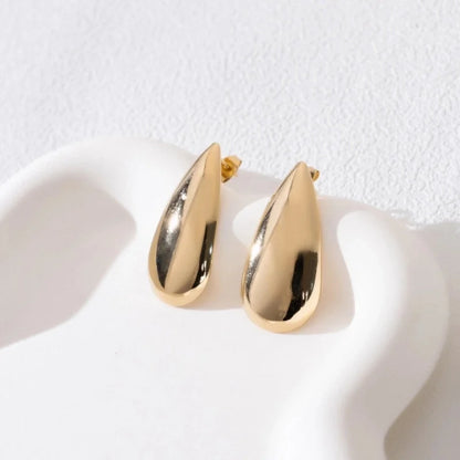 1 Pair Casual Minimalist U Shape Cross Water Droplets 304 Stainless Steel Earrings Ear Studs