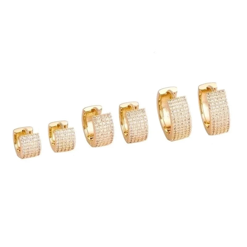 1 Pair Elegant Lady Circle Plating Inlay Copper Zircon 18k Gold Plated Earrings