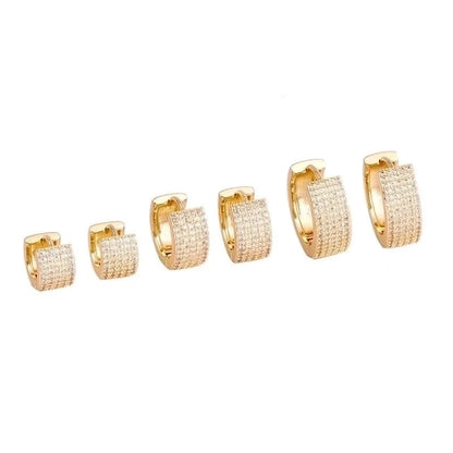 1 Pair Elegant Lady Circle Plating Inlay Copper Zircon 18k Gold Plated Earrings