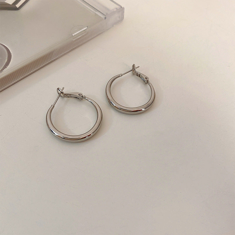 Circle Heart Geometric Metal Electroplating Earrings