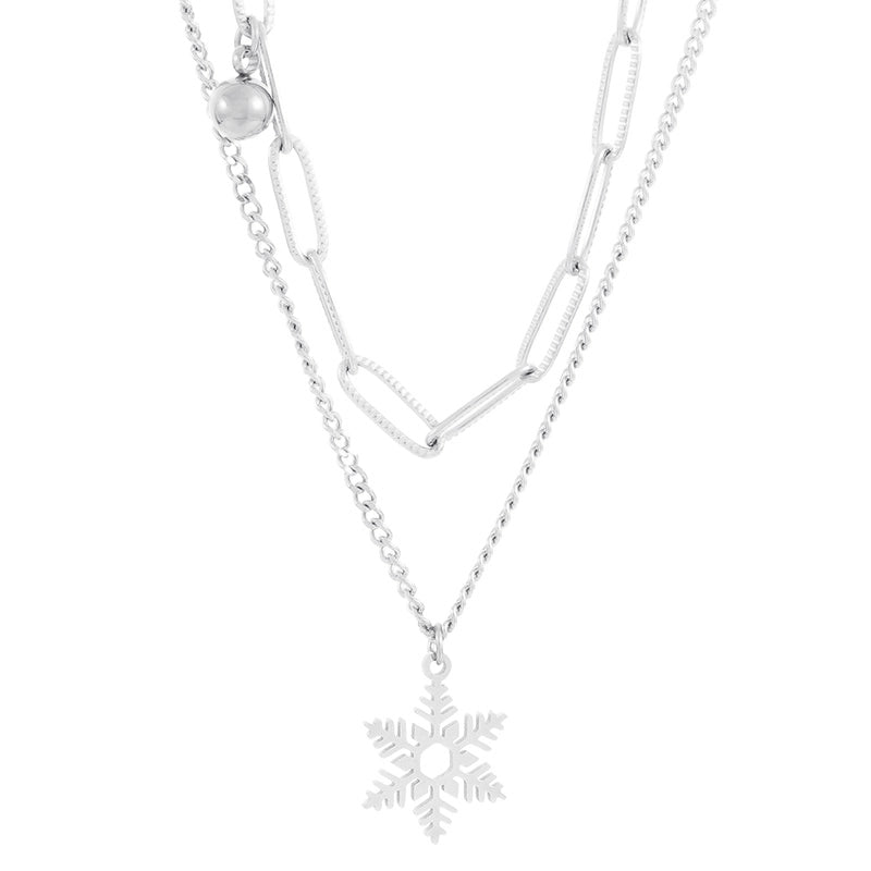 Vacation Snowflake Titanium Steel 18K Gold Plated Plating Bracelets Earrings Necklace