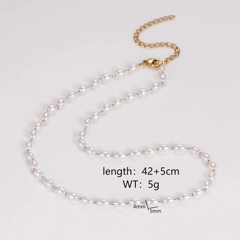 Casual Minimalist Round Heart Shape 304 Stainless Steel Artificial Pearl Necklace