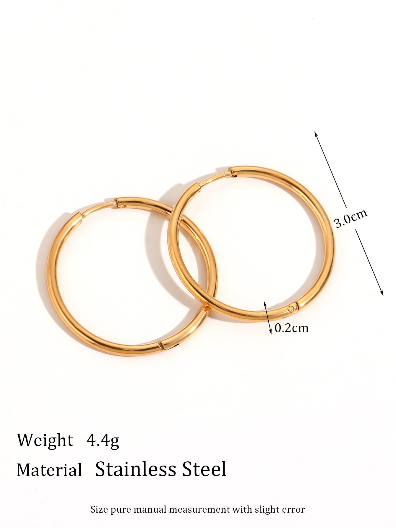 Minimalist Circle Geometric Stainless Steel 18K Gold Plated Earrings