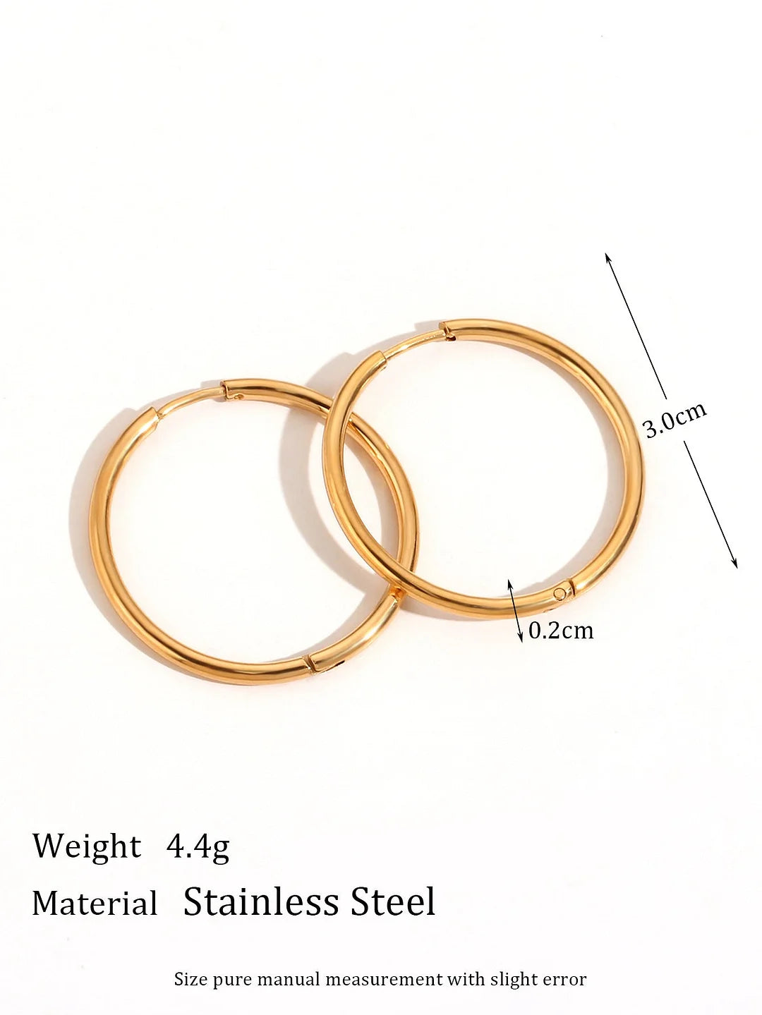 Minimalist Circle Geometric Stainless Steel 18K Gold Plated Earrings