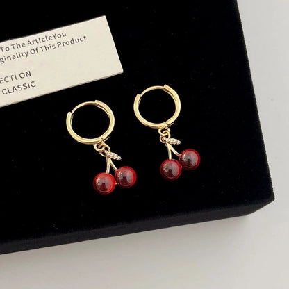 Copper Cherry Plating Cherry Earrings Necklace
