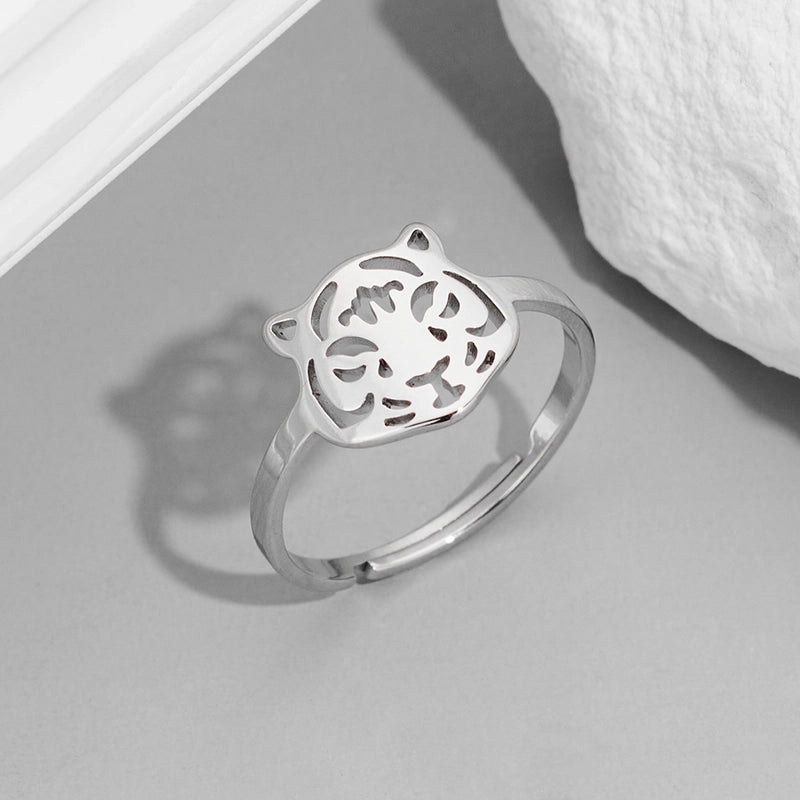 Funny Sweet Pastoral Animal 201 Stainless Steel 18K Gold Plated Polishing Adjustable Ring