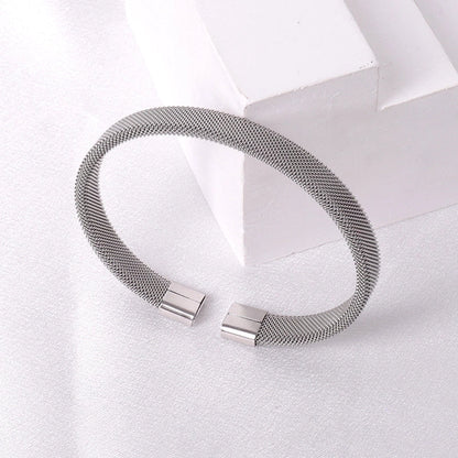 Casual Minimalist Solid Color Stainless Steel Plating Bangle